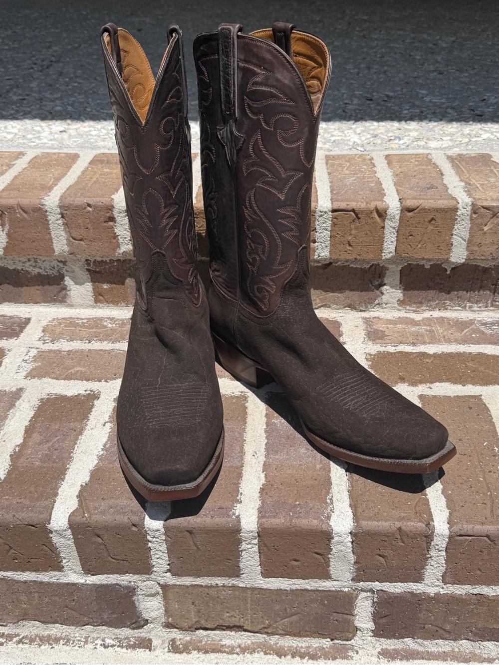 Lucchese Dark Brown Elephant or Hippo Cowboy Boots